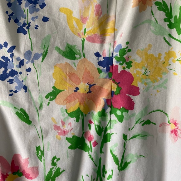 White floral shift dress, size 8 - Picture 2 of 3